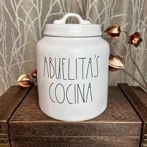 RAE DUNN ABUELITA GRANDMA KITCHEN HOME HTF RD CANISTER SPANISH LINE